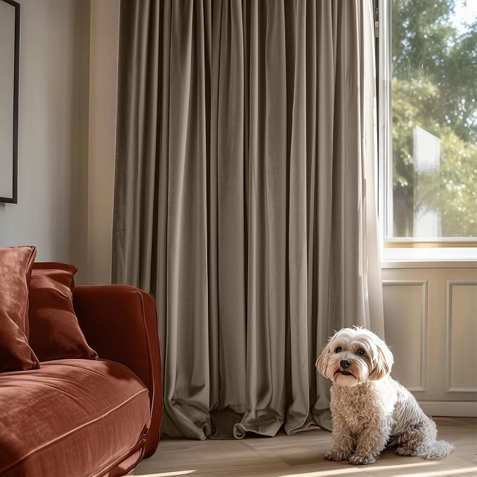 Lazzzy Velvet Blackout Curtains Thermal Insulated Room Window Drapes Super Soft - Image 7
