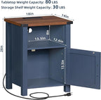 Joaxswe Night Stand with Charging Station and USB Port, 18 Inch Farmhouse - Image 2