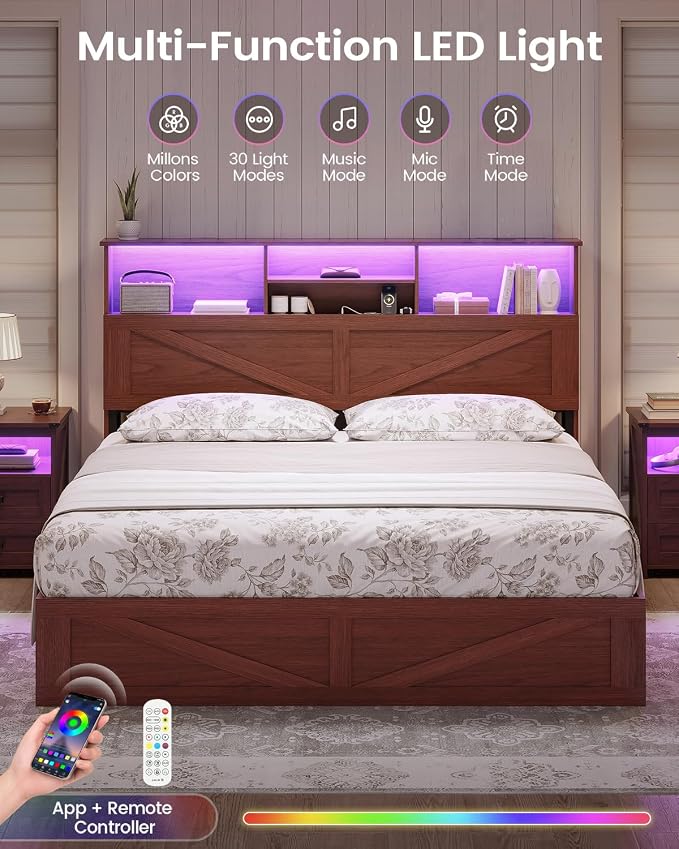 AOGLLATI Farmhouse Queen Bed Frame - Image 3