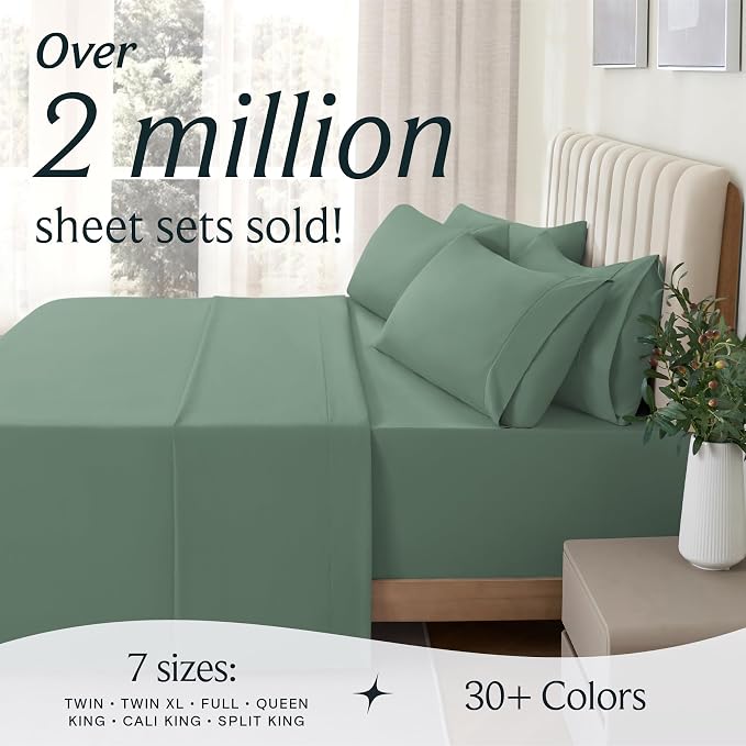 LuxClub 4 PC California King Sheet Set, Deep Pockets Wrinkle Free Cooling Bed - Image 7