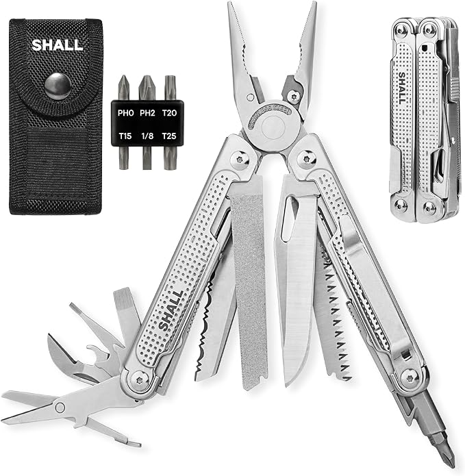 SHALL Multi Tool, 18-in-1 Multitool Pliers, Stainless Steel Multi-tool Pocket by SHALL