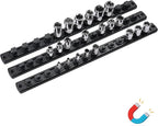 ALOANES Magnetic Socket Organizer Set, 3-Piece Heavy Duty Aluminum Socket by Aloanes