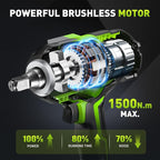 Brushless Cordless Impact Wrench 1500Nm High Torque, 1/2 Inch Impact Gun - Image 2