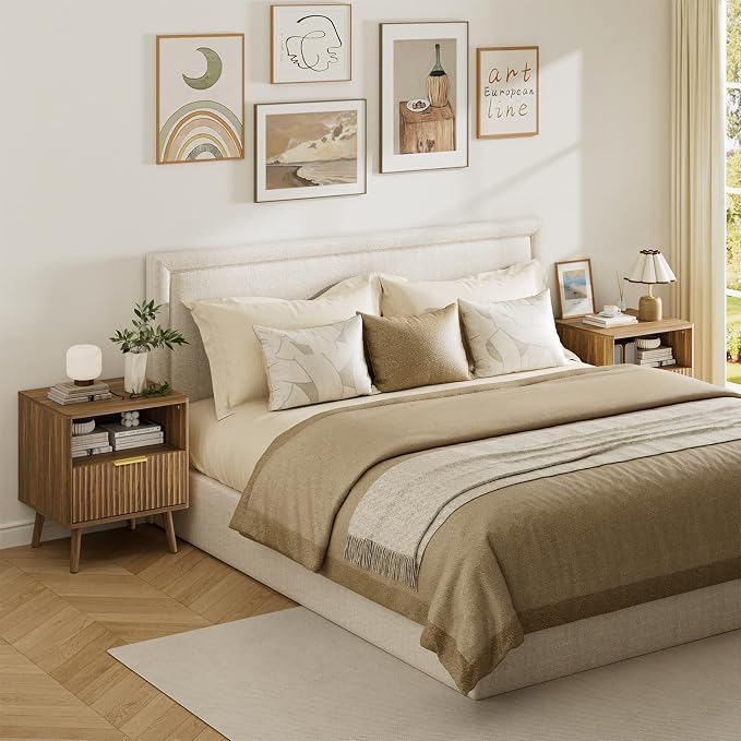 LYNSOM Fluted Dresser and Nightstand Sets 3 Piece, 5-Drawers Dresser and - Image 9