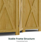 Cozy Castle Wood Room Divider, 4 Panels Folding Privacy Screen, 66.9'' Wall - Image 7