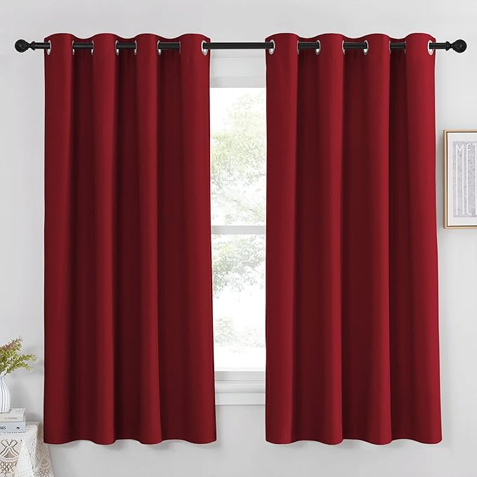 NICETOWN Room Darkening Blackout Red Curtain by NICETOWN