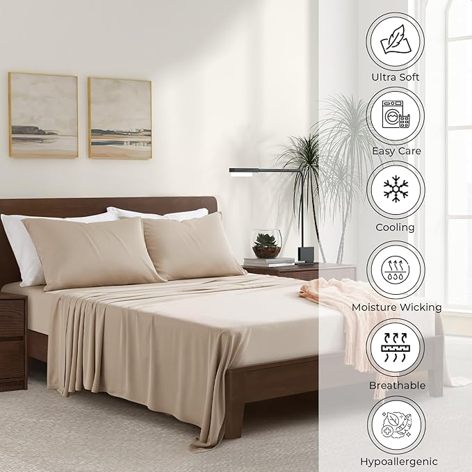 Luxury Bamboo Market | King Size Bed Sheet Set | 100% Viscose Made from Bamboo - Image 2