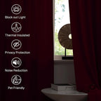 StangH Red Curtains for Living Room 42 inch Width Velvet Privacy Doorway - Image 6