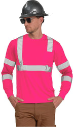 AYKRM Safety T Shirt Reflective High Visibility hi vis Long Sleeve T Shirt - Image 3