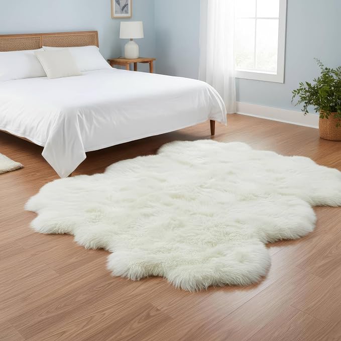 Premium Genuine Super-Soft Sheepskin Rug Large Six Pelt Natural Non-Dyed Fur - Image 7