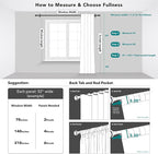 Deconovo Solid Back Tab and Rod Pocket Curtains Thermal Insulated Blackout - Image 9