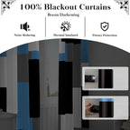 Light Blue 100% Blackout Curtains 45 inch Length 2 Panels Set White Grey Modern - Image 3