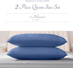 Carressa Linen 100% Egyptian Cotton Pillow Cases Queen Size Set of 2 - Image 3