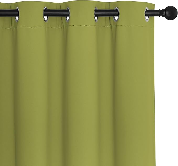 NICETOWN Fresh Green Blackout Curtains 72 inches Long, Grommet Privacy Window - Image 7
