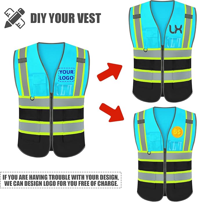 BeautyWill Custom Logo 10/20 Pack Safety Vest Class2 High Visibility Vest - Image 2