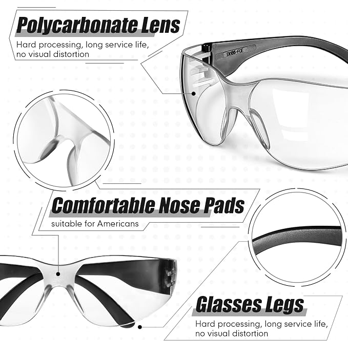 Chumia 100 Pairs Bulk Safety Glasses Eye Protection Goggles - Image 3