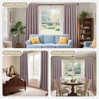 Joydeco Rose Pink 100% Blackout Curtains 108 Inch 2 Panels, Luxury Thermal Pink - Image 8