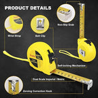 2 Packs Tape Measure 25 ft /16 ft, Esydon Measuring Tape Extendable, - Image 2