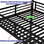 LUXIEE Upgraded & Stronger Heavy Duty Steel Twin XL Over Twin XL Bunk Bed Frame - Image 8