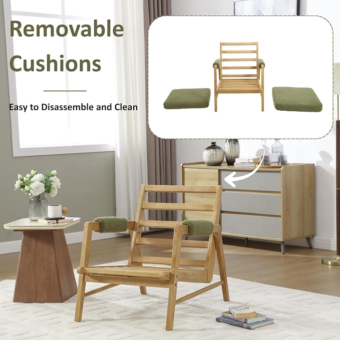 HEAH-YO Modern Accent Chair Set of 2, Upholstered Boucle Fabric Living Room - Image 8