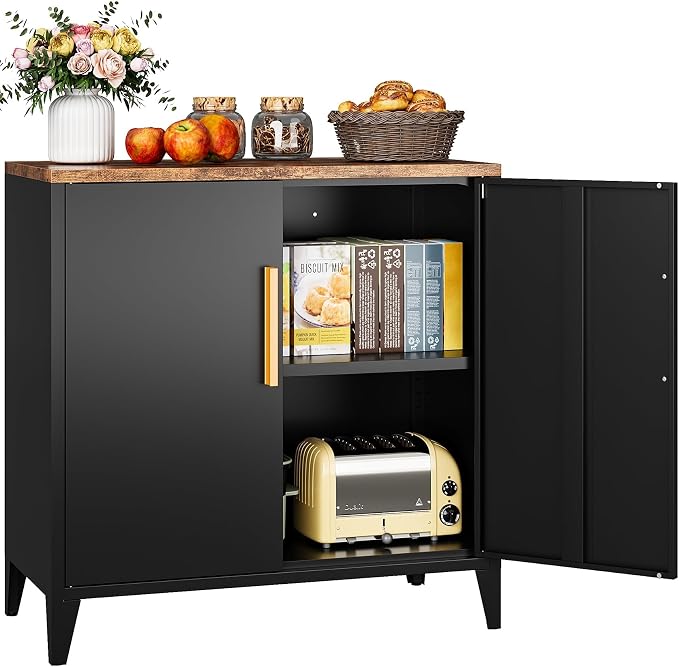 SISESOL Black Storage Cabinet by SISESOL