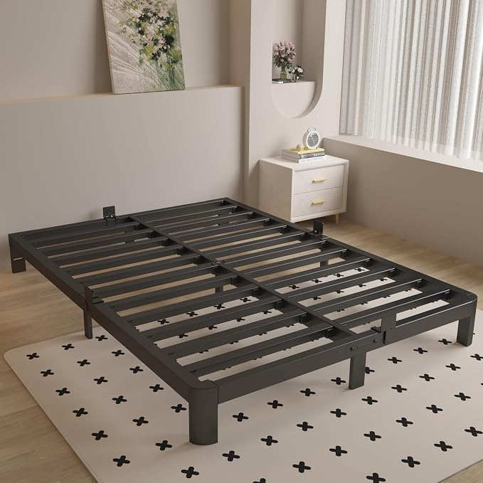 Queen Bed Frame 6 Inch Black, Metal Bed Frame Queen Size by MetalBedFrame