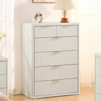 LEYAOYAO Fluted Dressers & Nightstand Set of 4, Wood 48" Wide Dresser & 42" - Image 2
