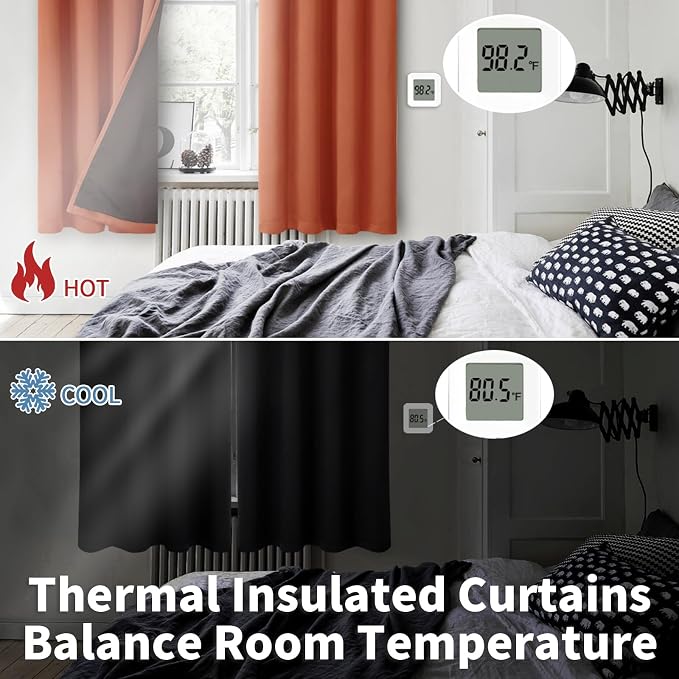 BGment Thermal Insulated 100% Blackout Curtains 72 Inch Length 2 Panels - Image 4