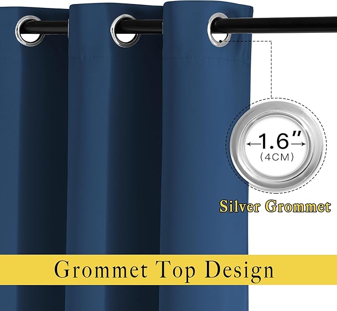 NICETOWN Blackout Living Room Curtains Extra Wide, Triple Weave Grommet Top - Image 2