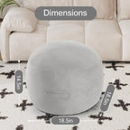 MeMoreCool Round Stuffed Pouf Ottoman Foot Rest, Floor Pouf Foot Stool - Image 2