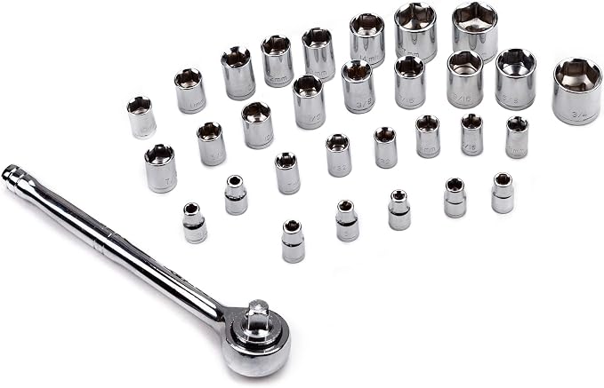 CARTMAN 123 Piece Socket Wrench Set Auto Repair Tool Set Toolbox Storage Case - Image 3