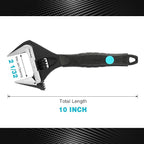 DURATECH 10-Inch Adjustable Wrench, Wide Jaw Opening Black Oxide Finish - Image 2