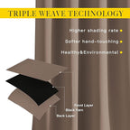 NICETOWN Cappuccino Blackout Bedroom Curtains 96 inches Long, Grommet Thermal - Image 3