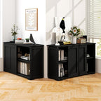 Costzon Sideboard Buffet Cabinet of 2, Wooden Kitchen Storage Cabinet - Image 2