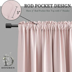 DONREN Blush Pink Curtains 80 Inches Long - Image 3