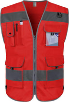 TCCFCCT Reflective Vest 9 Pockets High Visibility Safety Vest by TCCFCCTPROFESSIONALSAFETYSOLUTIONS