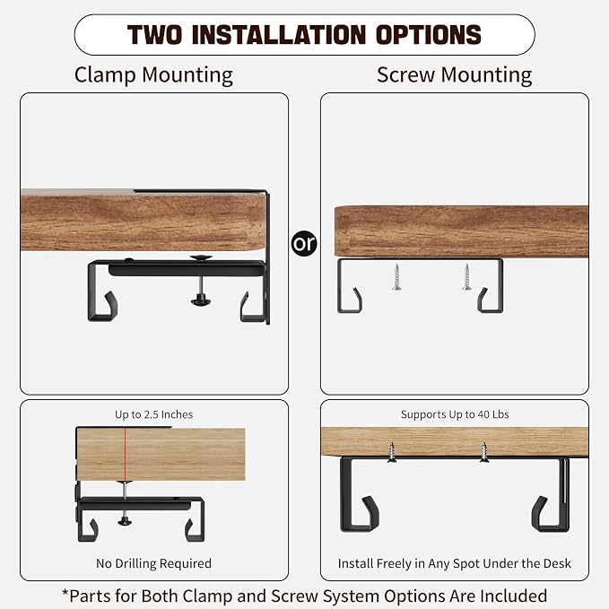 No Drill Under Desk Cable Management Tray, Nonkky Cable Management Under Desk - Image 6