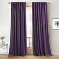 RYB HOME Purple Velvet Curtains 102 inches, Back Tab Soft Fabric Room Darkening by RYBHOME