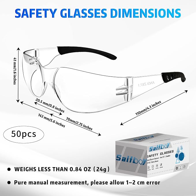 Safety Glasses Ansi Z87.1 Clear Safety Glasses Bulk Impact Resistant Lens - Image 2