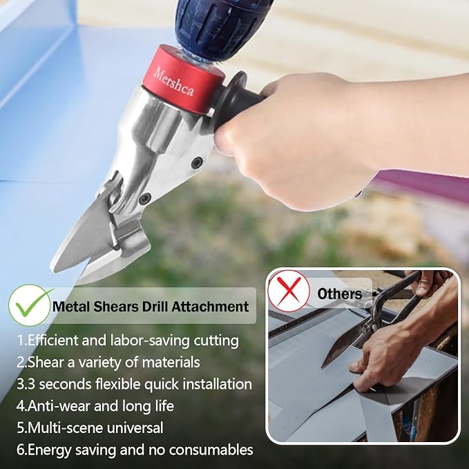 Professional Sheet Metal Cutter Drill Attachment, Heavy Duty Metal Shear - Image 2