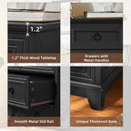 Farmhouse 5 Drawer Dresser for Bedroom, 33.2" Tall Small Dressers & Chest of - Image 6