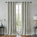 Silver Grey Crushed Velvet Curtains 52x90 inch Luxurious Thermal Insulated by SMILETIME