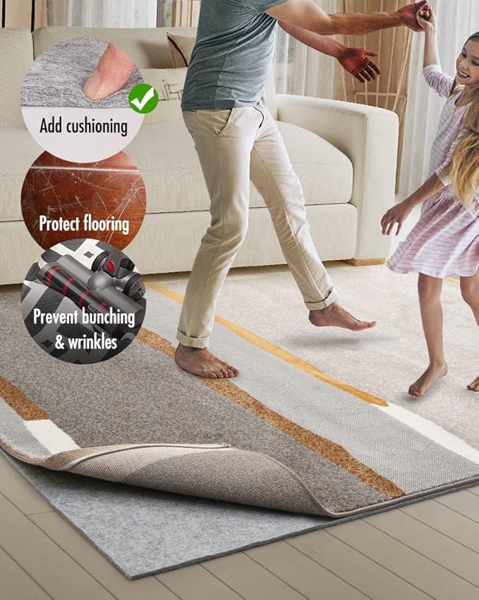 Resare Non Slip Rug Pad Gripper Extra Thick Dual Surface Felt Under Rug - Image 2