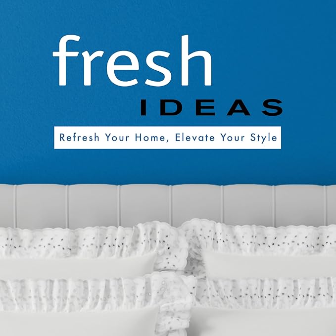 Fresh Ideas Eyelet Bed Skirt, Ruffled Design, 14 Inch Drop, Embroidered - Image 7