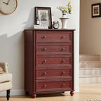 Farmhouse 5 Drawers Dresser for Bedroom, Wood 45" Tall Dressers Chest of Drawers - Image 4