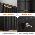 Black 7 Drawer Dresser for Bedroom, 55.9" Wide Modern Fluted Dresser - Image 3