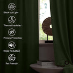 StangH Sage Green Curtains 72 inches Long Velvet Room Darkening - Image 6