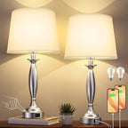 White Lamps for Bedrooms Set of 2 - Image 5