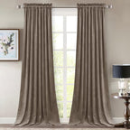 StangH Taupe Velvet Curtains Luxury Thermal Insulated Window Drapes Thick Heavy by StangH