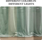 RYB HOME Mint Green Velvet Curtains 102 inches Long, Room Darkening, - Image 7